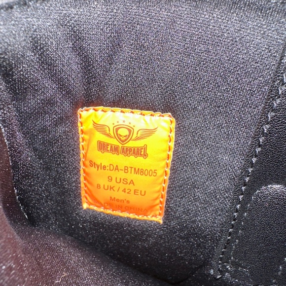 Mens Black Dream Apparel Waterproof Harness Studded Motorcycle Boots Size 9 - Picture 8 of 8